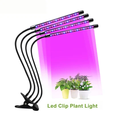 Clip LED Plants Lampada da piantagione LED a doppia testa rotonda da 16 W Lampada da coltivazione a LED per piante da interno