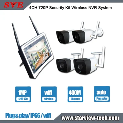 Telecamera di sicurezza video NVR wireless per casa intelligente 4CH 720p